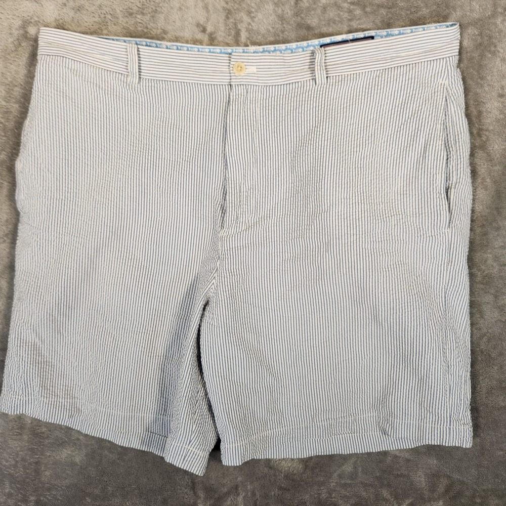 Vineyard Vines Seersucker Shorts Mens 38 Blue White Excellent Striped Cotton